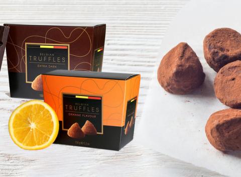 Belgické čokoládové truffles – najžiadanejšie druhy v originálnej krabičke. Lahodná chuť čokolády, ktorá sa slastne rozpúšťa na jazyku. 
