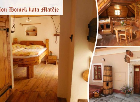Český Krumlov: Pobyt pre dvoch v historickom Penzióne Domek kata Matěje.