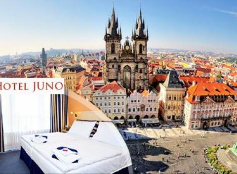 Vychutnajte si to najlepšie z Prahy! 3 alebo 4 dňový pobyt s raňajkami pre 2 osoby v Hoteli Juno neďaleko centra. 