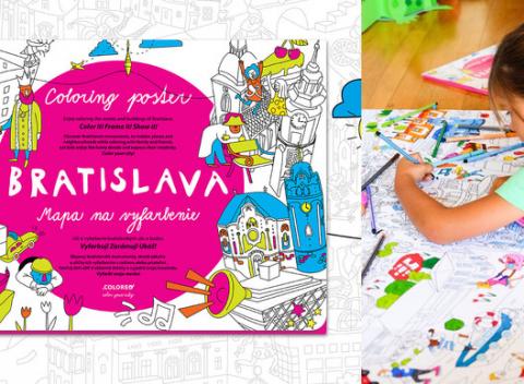 Omaľovánky COLOREO - vyfarbite si svoje mesto na plagáte. Objavujte Bratislavu, jej monumenty, skryté zákutia a uličky ich vyfarbením. 