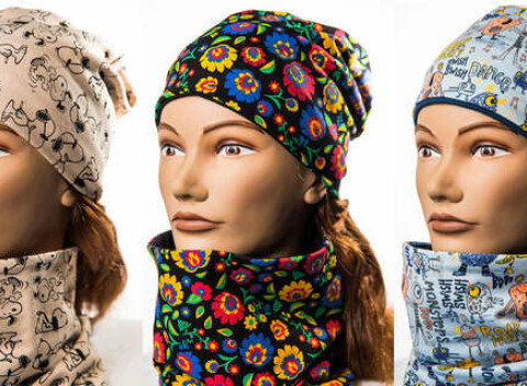 Slovenské nákrčníky a čiapky pre deti aj dospelých z kvalitnej 95 % bavlny.