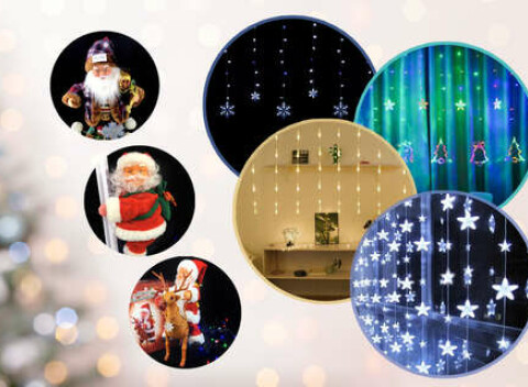 Vianočné svetlá (7 druhov) a Santa Claus na baterky (3 druhy) pre pravú sviatočnú atmosféru.