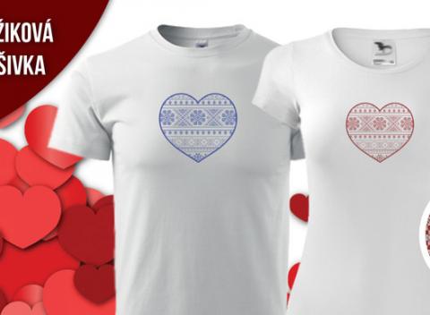 Darujte si na Valentína kvalitné bavlnené tričká s folklórnou krížikovou výšivkou, ktorá vyjadrí všetko aj bez slov! 