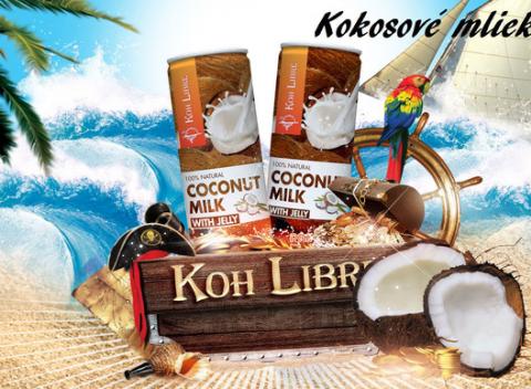 Kokosové mlieko KOH LIBRE s jemnými želé kúskami kokosovej dužiny a balíček zdRAWých dobrôt zo sušeného ovocia. 