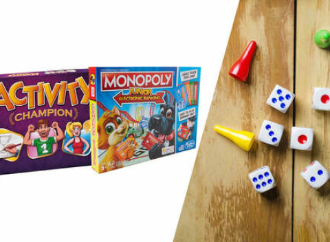 Spoločenské hry pre deti - Activity Champion alebo Monopoly Junior Electronic Banking.