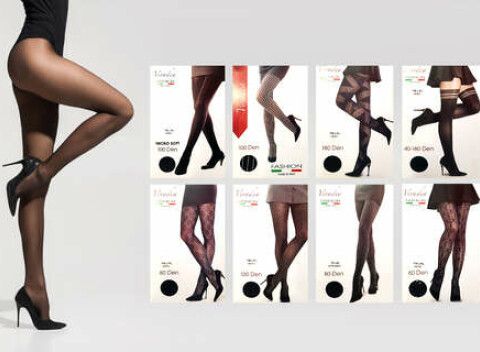 Dámske pančuchy talianskej značky Veradea v 8 štýlových vzoroch.
