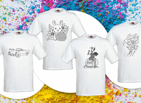 Detské tričká Omaľovánky - vyfarbite si ich podľa vlastnej fantázie!