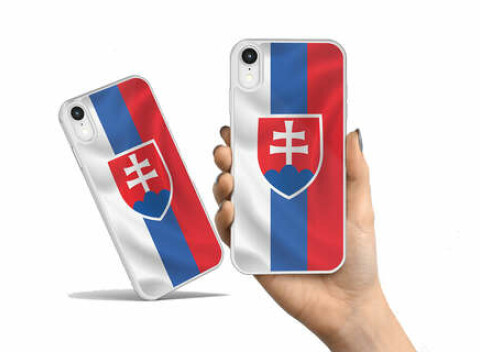 Odolný obal na mobil z pevného polykarbonátu vo farbách slovenskej trikolóry.