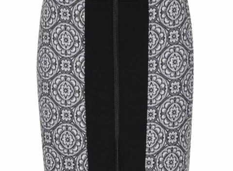 Elegantná čierno-sivá sukňa jednoduchého strihu so zipsom Alchymi Yara.