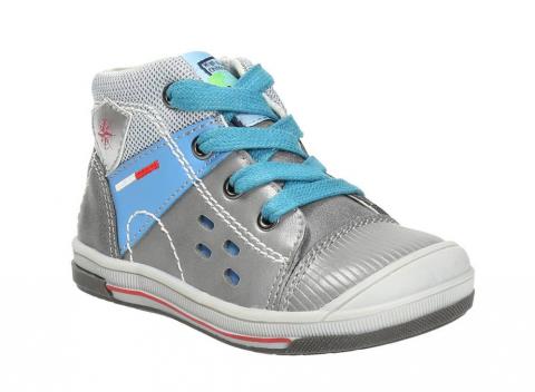 Pohodlná detská kožená členková obuv Bubblegummer so spevnenou špičkou.