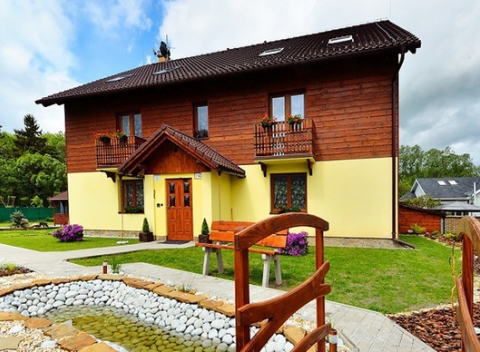 Krásna vilka Horal v malebnom prostredí Demänovej doliny s výhľadom na Nízke Tatry.