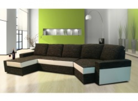 TEMPO KONDELA ROY Sedacia súprava, rohová, ekokoža