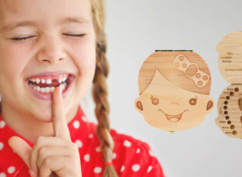 Drevená krabička na mliečne zúbky, teraz aj so slovenskými nápismi.