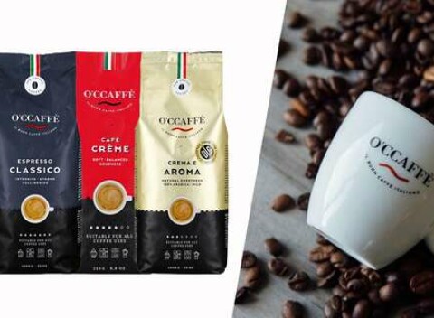Balíčky voňavej zrnkovej talianskej kávy OCcaffé alebo Peppos.