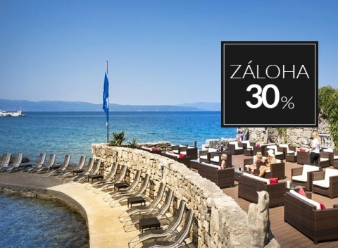 Relax priamo pri pláži na chorvátskom ostrove Krk v Hoteli Jadran *** s polpenziou.