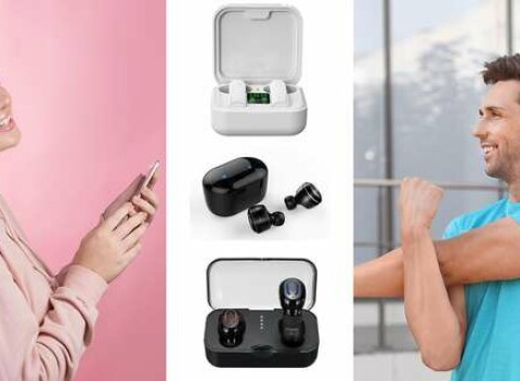 Bluetooth bezdrôtové slúchadlá v štýlových dizajnoch.