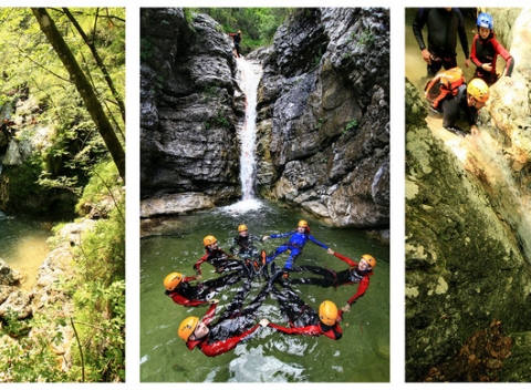 Nezabudnuteľný zážitok - dobrodružný canyoning v kaňone Sušec v Slovinsku.