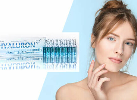 Kyselina hyalurónová vo forme ampuliek a gélu alebo ampulky s argánom, kaviárom a koenzýmom Q10.