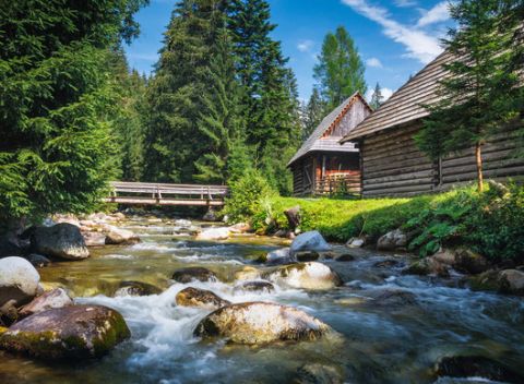 Pravá turistická chata ponorená v tichu oravského lesa na úpätí Roháčov.