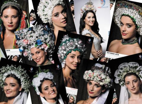 Jedinečný kalendár plný krásnych Sloveniek v tradičných partách na rok 2018.