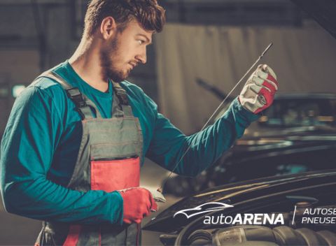 Výmena oleja a olejového filtra prémiových značiek ELF, TOTAL, CASTROL.