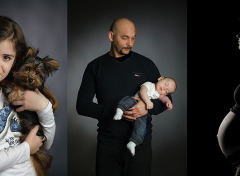 Rodinné a tehotenské fotografovanie v ateliéri,  12 profesionálne upravených fotografií.