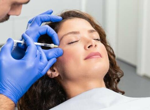 Stop mimickým vráskam - aplikácia účinnej látky špecialistkou na estetickú dermatológiu.