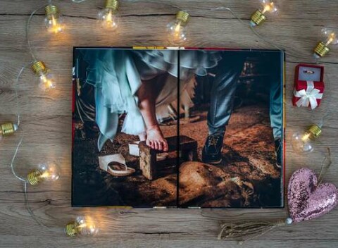 Fotokniha Premium z vašich vlastných fotografií vo formáte A4 a so širokým roztvorením