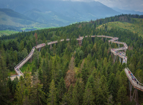 Dovolenka priamo pod Belianskymi Tatrami v penzióne Ciriak v blízkosti chodníka v korunách stromov.