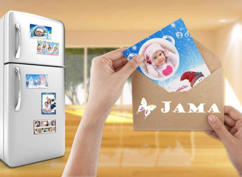 Vianočné magnetky, pohľadnice a pozdravy s vlastnými fotografiami na výber v niekoľkých motívoch.