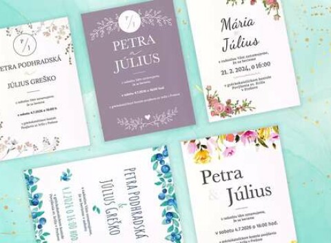 Elegantné svadobné oznámenia na vysokokvalitnom grafickom papieri od Copy.sk