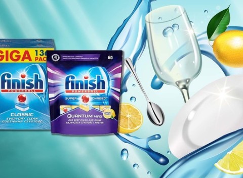 Výhodné balenie tabliet Finish do umývačky riadu - pre dokonalú čistotu a lesk.