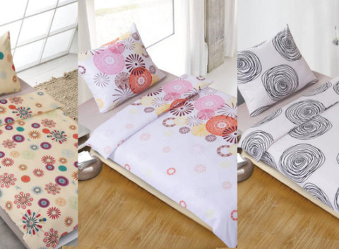 Obliečky z mikrovlákna: 2 poťahy na vankúš + 2 poťahy na prikrývku - posteľná súprava Adriana.