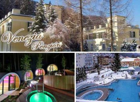 Trenčianske Teplice v kúpeľnom parku pod lesom. Pobyt pre 2 osoby - zima a jar 2019.