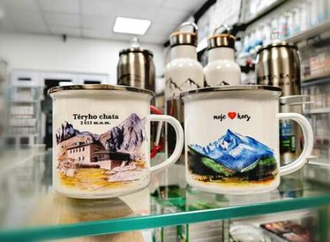 Slovenské turistické nerezové a smaltované termohrnčeky s krásnymi motívmi