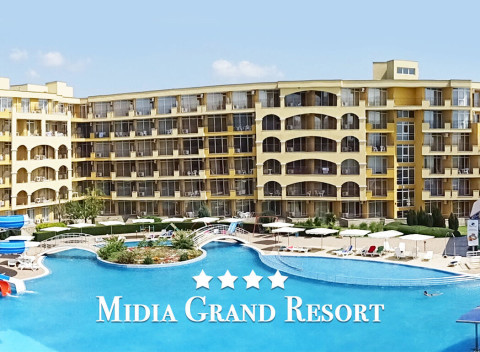 Bulharsko: Letná dovolenka v 4* apartmánovom komplexe Midia Grand Resort priamo pri mori.