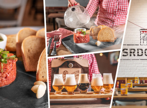500 g hovädzí tatarák s príchuťou JACK DANIELS alebo pivná degustácia v reštaurácii Srdcovka Reduta.