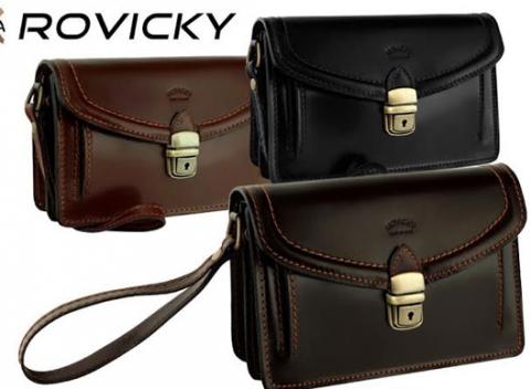 Luxusný pánsky doplnok Taška z pravej kože talianskej značky Rovicky