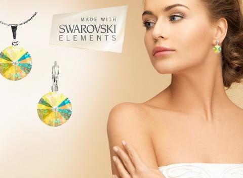 Luxusný šperk pre dámy Náušnice, prívesok s originál kryštálmi Swarovski 