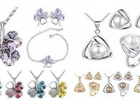 Staňte sa hviezdou večierku s luxusným a romantickým 3-dielnym setom šperkov Perla alebo Štvorlístok v štyroch farebných kombináciach.