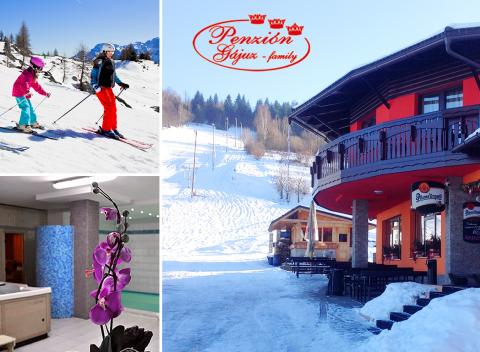 Zimná pohoda s celou rodinou v Penzióne Gájuz na Kysuciach. Lyžovačka priamo v areáli a deti do 3 rokov zadarmo!