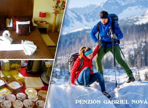 Oddych vo Vysokých Tatrách. Rodinný pobyt na 3 alebo 4 dni v Penzióne Gabriel. V cene je zahrnutá polpenzia, sauna a masáž!