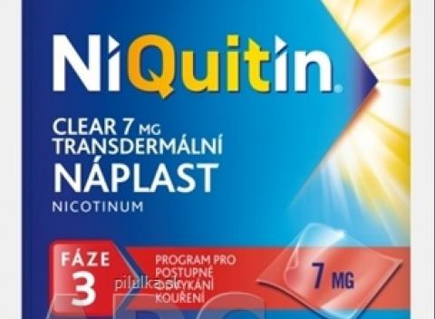 Niquitin Clear 7 mg - nikotínová substitučná terapia, liek sa používa ako podpora odvykania od fajčenia u dospelých fajčiarov. 