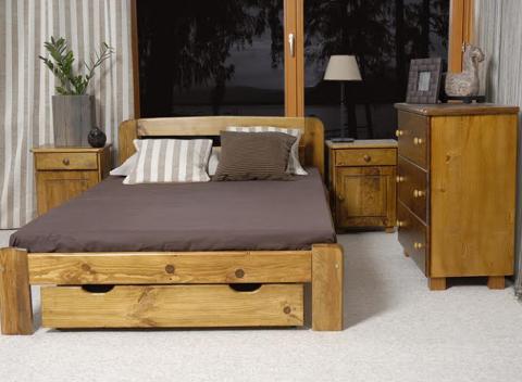 Doprajte si kvalitný a ničím nerušený spánok na posteli z borovicového masívu s roštom a zdravotným matracom. 
