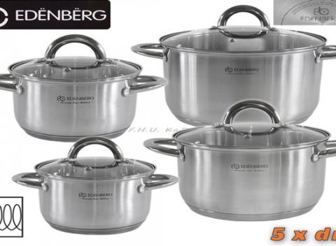 Fantastická sada nerezových hrncov Edenberg. Vareniu doma sa asi vyhnete len ťažko, tak si ho aspoň spríjemnite. 