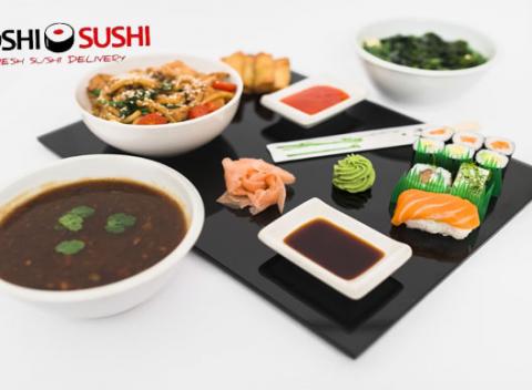 Obľúbená japonská lahôdka v podobe špeciálneho Koshi sushi setu alebo Bento Box plný rozmanitých chutí aj s polievkou. 