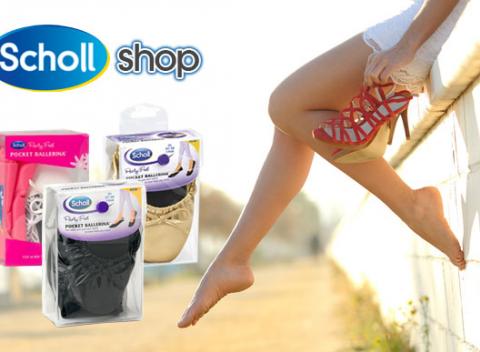 Módne balerínky Scholl Pocket Ballerina. Pohodlie a okamžitá úľavu od bolesti od vysokých podpätkov. Je určená na príležitostné použitie. 