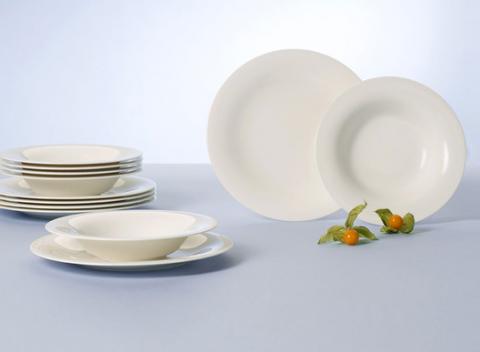 Luxusný 8-dielny porcelánový set New Cottage Basic alebo 4 ks príborová sada Piemont z nerezovej ocele od Villeroy & Boch. 