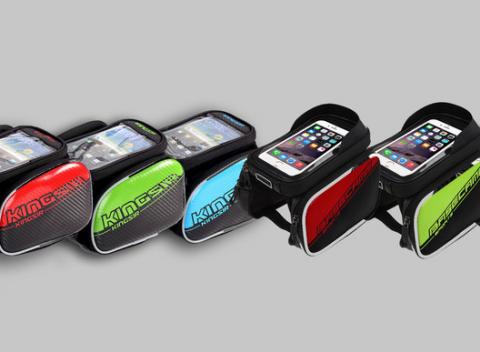 Vodeodolné puzdro na mobil s dotykovou fóliou oceníte pri cyklistike. Puzdro jednoducho pripevníte na rám bicykla.