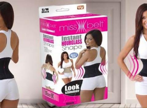 Zoštíhľujúci opasok - Miss Belt. Získate obľúbenú postavu v tvare presýpacích hodín a behom okamihu budete vyzerať o 2 veľkosti štíhlejšie.